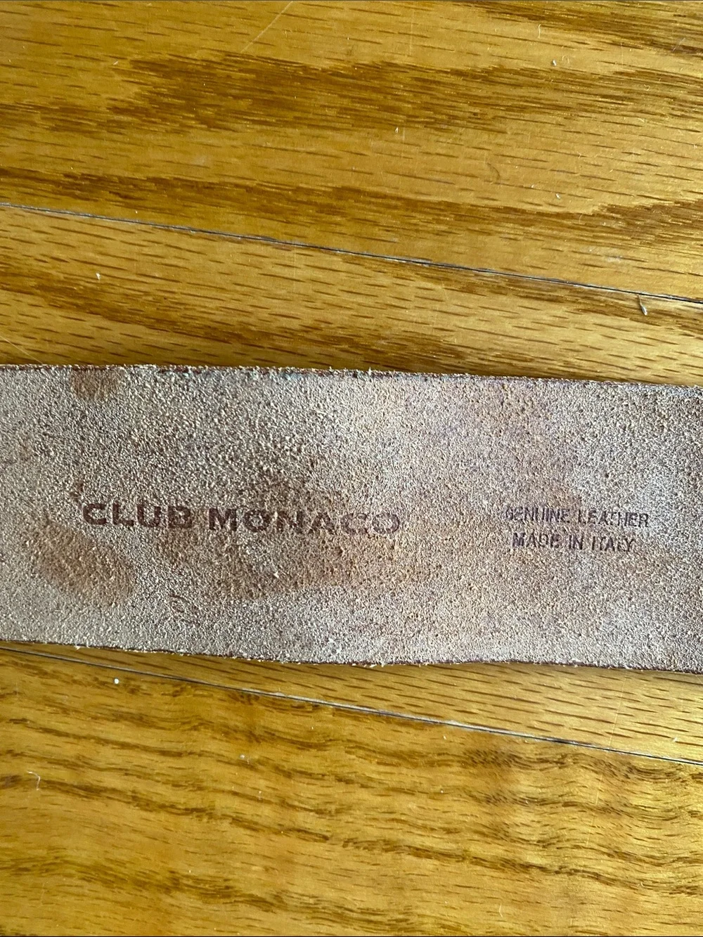 Club Monaco Tan/Brown Leather Belt with Round Metal Buckle